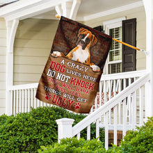 Load image into Gallery viewer, A Crazy Dog Lives Here Boxer Dog Flag