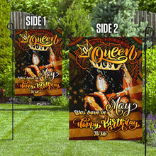 Load image into Gallery viewer, A Queen Was Born In May Black Woman Flag