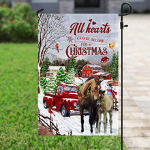 Load image into Gallery viewer, All Hearts Come Home For Christmas – Horse Flag