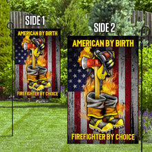 Load image into Gallery viewer, American By Birth Firefighter By Choice Flag