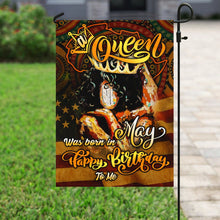 Load image into Gallery viewer, A Queen Was Born In May Black Woman Flag