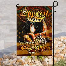 Load image into Gallery viewer, A Queen Was Born In May Black Woman Flag