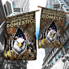 Load image into Gallery viewer, Against All Enemies Foreign And Domestic. Eagle Patriotism Flag