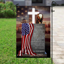 Load image into Gallery viewer, 911 Flag The Heart Never Forgets The Memories Within Patriot Day 9/11 Flag MBH65F