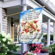Load image into Gallery viewer, All Because Of The Old Rugged Cross Jesus Cardinal Flag