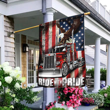Load image into Gallery viewer, American Eagle Trucker Ride With Pride Flag