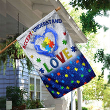 Load image into Gallery viewer, Accept, Understand, Love Autism Flag