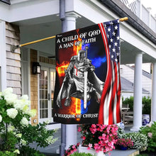 Load image into Gallery viewer, A Child Of God A Man Of Faith A Warrior Of Christ Flag