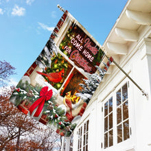 Load image into Gallery viewer, All Hearts Come Home For Christmas Cardinal Flag