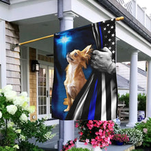 Load image into Gallery viewer, Chihuahua Police Dog Thin Blue Line Christian Cross Flag