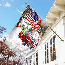 Load image into Gallery viewer, All Hearts Come Home For Christmas Red Truck Flag