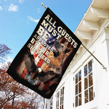 Load image into Gallery viewer, All Guests Must be Approved By Our Shepherd. German Shepherd Flag