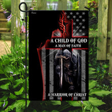 Load image into Gallery viewer, A Child Of God. A Man Of Faith. A Warrior Of Christ Flag