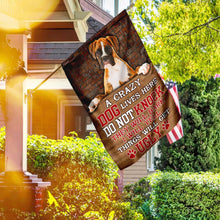 Load image into Gallery viewer, A Crazy Dog Lives Here Boxer Dog Flag