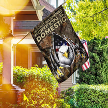 Load image into Gallery viewer, Against All Enemies Foreign And Domestic. Eagle Patriotism Flag