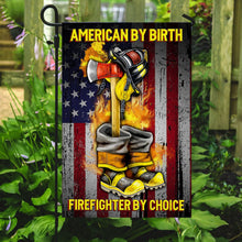 Load image into Gallery viewer, American By Birth Firefighter By Choice Flag