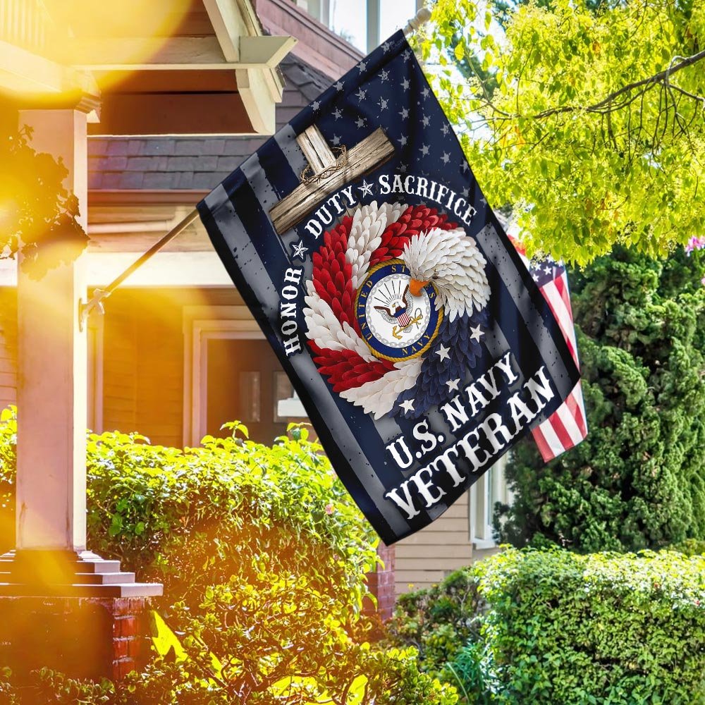 American Eagle Wreath With U.S Navy Veteran Flag