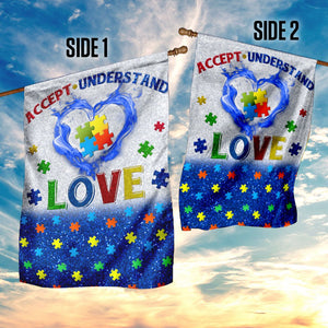 Accept, Understand, Love Autism Flag