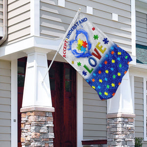Accept, Understand, Love Autism Flag