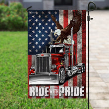 Load image into Gallery viewer, American Eagle Trucker Ride With Pride Flag