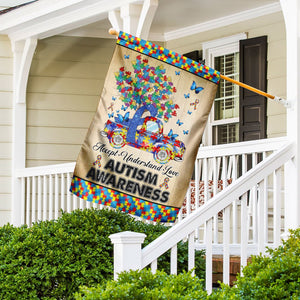 Accept, Understand, Love Truck Carrying Puzzles Flag