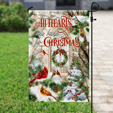 Load image into Gallery viewer, All Hearts Come Home For Christmas, Cardinal Flag