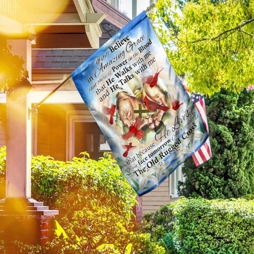 All Because Of The Old Rugged Cross Jesus Cardinal Flag