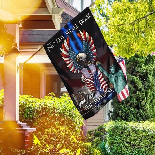 9/11 No Day Shall Erase You From The Memory Of Time Flag