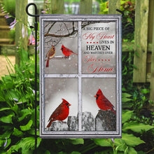 Load image into Gallery viewer, A Big Piece Of My Heart Lives In Heaven. Cardinal Flag