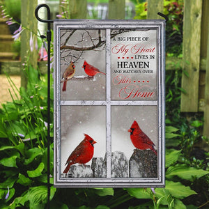 A Big Piece Of My Heart Lives In Heaven. Cardinal Flag