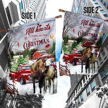 Load image into Gallery viewer, All Hearts Come Home For Christmas – Horse Flag