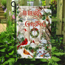 Load image into Gallery viewer, All Hearts Come Home For Christmas, Cardinal Flag