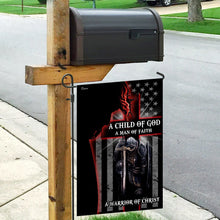 Load image into Gallery viewer, A Child Of God. A Man Of Faith. A Warrior Of Christ Flag