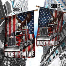 Load image into Gallery viewer, American Eagle Trucker Ride With Pride Flag