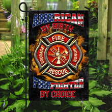 Load image into Gallery viewer, American By Birth Firefighter By Choice Flag