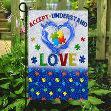 Load image into Gallery viewer, Accept, Understand, Love Autism Flag
