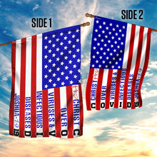 Load image into Gallery viewer, America Strong. Jesus Christ Joshua 1:9 Flag