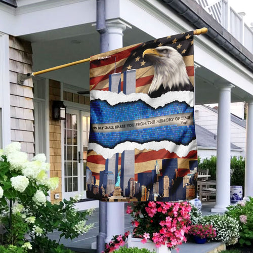 9/11 No Day Shall Erase You From The Memory Of Time Flag