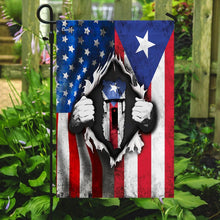 Load image into Gallery viewer, America Home With Puerto Rican Blood Flag