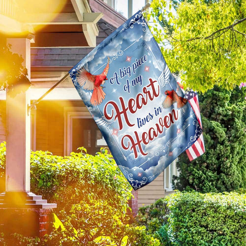 A Big Piece Of My Heart Lives In Heaven Flag