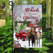 Load image into Gallery viewer, All Hearts Come Home For Christmas – Horse Flag