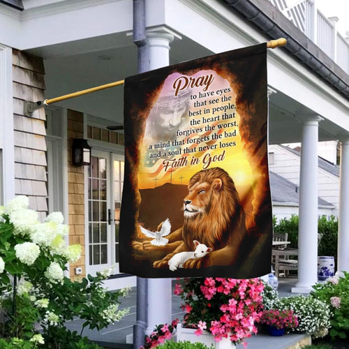 A Soul That Never Loses Faith In God The Lion & The Lamb Flag