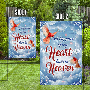 A Big Piece Of My Heart Lives In Heaven Flag