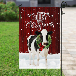 A Little Mooey Christmas Flag