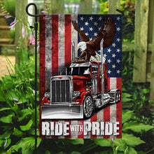 Load image into Gallery viewer, American Eagle Trucker Ride With Pride Flag