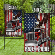 Load image into Gallery viewer, American Eagle Trucker Ride With Pride Flag