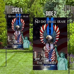 9/11 No Day Shall Erase You From The Memory Of Time Flag