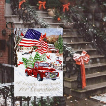 Load image into Gallery viewer, All Hearts Come Home For Christmas Red Truck Flag