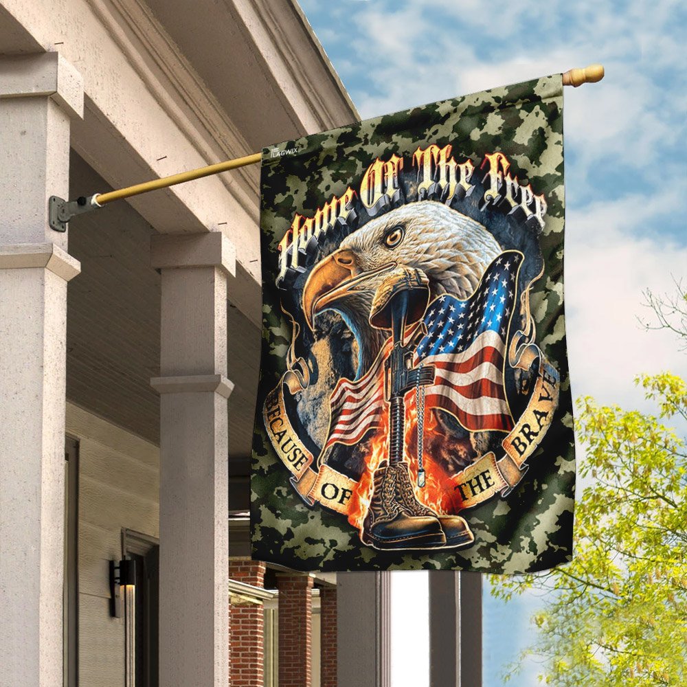 America Eagle. Home Of The Free Because Of The Brave Flag
