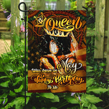 Load image into Gallery viewer, A Queen Was Born In May Black Woman Flag